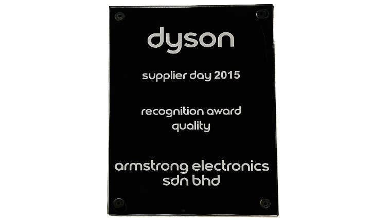 Dyson Supplier Day Quality Recognition Award 2015